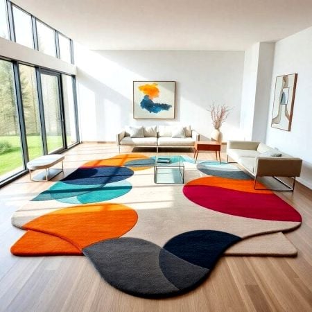 Handcrafted Organic Geometric Contemporary Area Rug